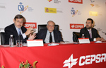 Jaime Lissavetzky, Carlos Pérez de Bricio y Miguel Carballeda, en la incorporación de CEPSA al Plan ADOP